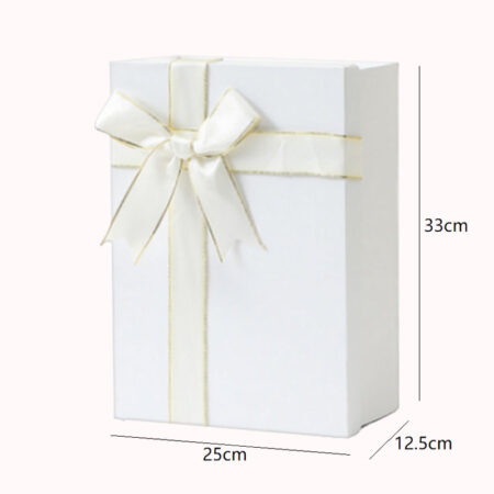 קופסאות מתנה עם קשת 5 יח-- גדולות לבנה