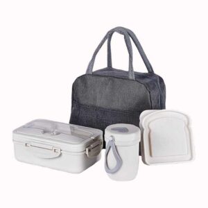 סט קופסאות אוכל 4 יחידות, ידידותי לסביבה, מסיבי קש חיטה 1