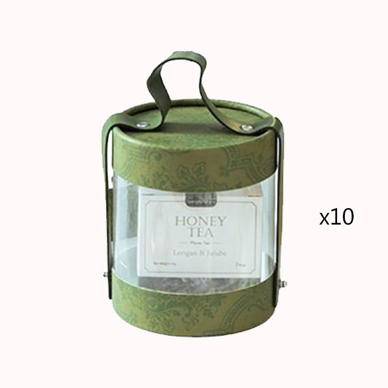 קופסת מתנה עגולה שקופה &ndash; ירוק 10יחידות 1