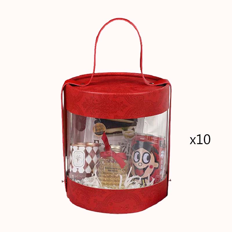 קופסת מתנה עגולה שקופה - אדום 16/18 1