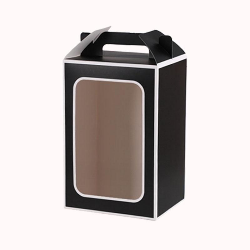 קופסת מתנה עם חלון 25/35/18 - שחור פס לבן - 10 יח 1