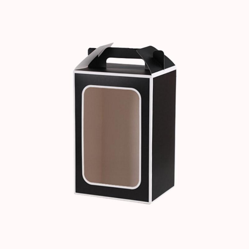 קופסת מתנה עם חלון 18/25/13- שחור פס לבן - 10 יח 1