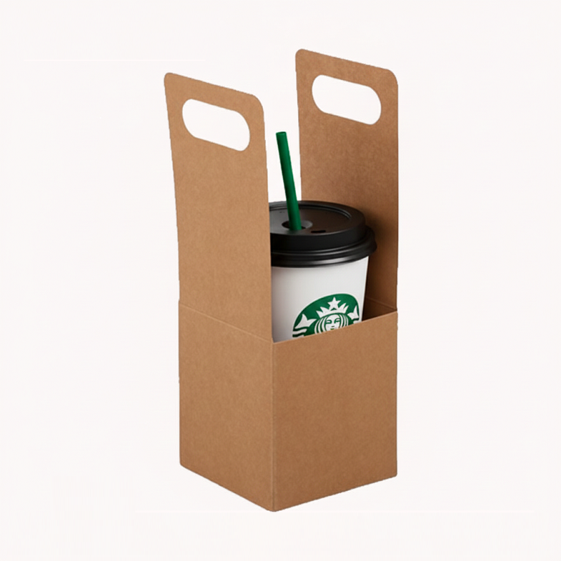 מנשא משקה קופסת קרטון עם ידיות - 20 יח 1