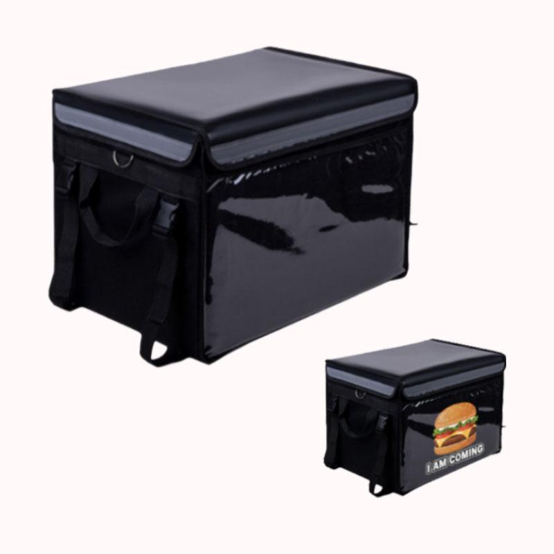 תיק משלוחים 62ליטר לאופנוע - בד אוקספורד חזק במיוחד עם חלון פרסום - שחור 1