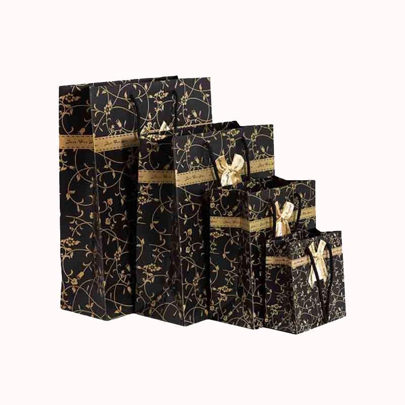 שקיות קרטון מודפס שחור וזהב 14/7/15- 10 יח 1