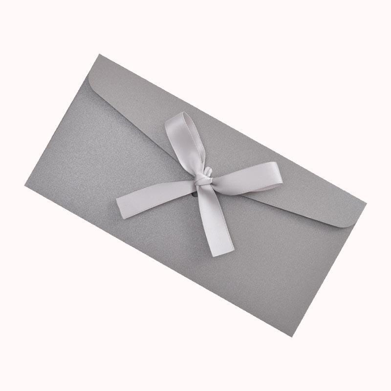 מעטפות מהודרות עם פפיון סאטן כסף - 10 יח 1