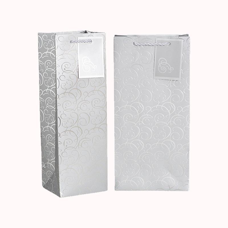 שקיות קרטון מודפס בצבע כסף עם עיטורים 17/9/35- 10 יח 1