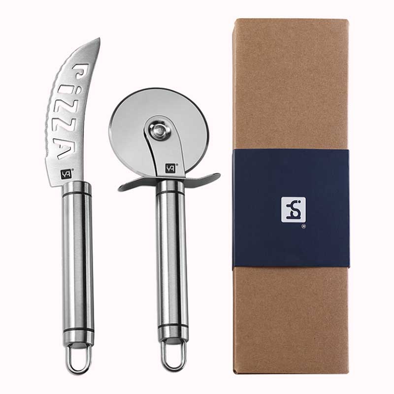 גלגלת וסכין סט פיצה - נירוסטה 1