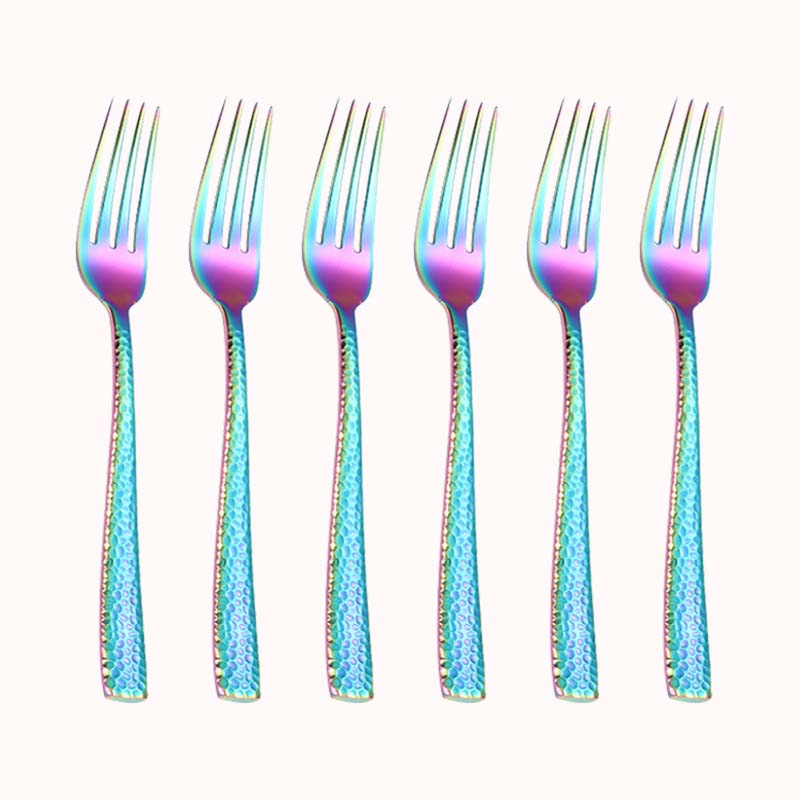 מזלגון נירוסטה צבעוני מהודר סט 6 יח 1