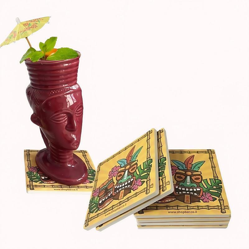 תחתיות קרמיקה - 6 יח Shop Bar טיקי 1