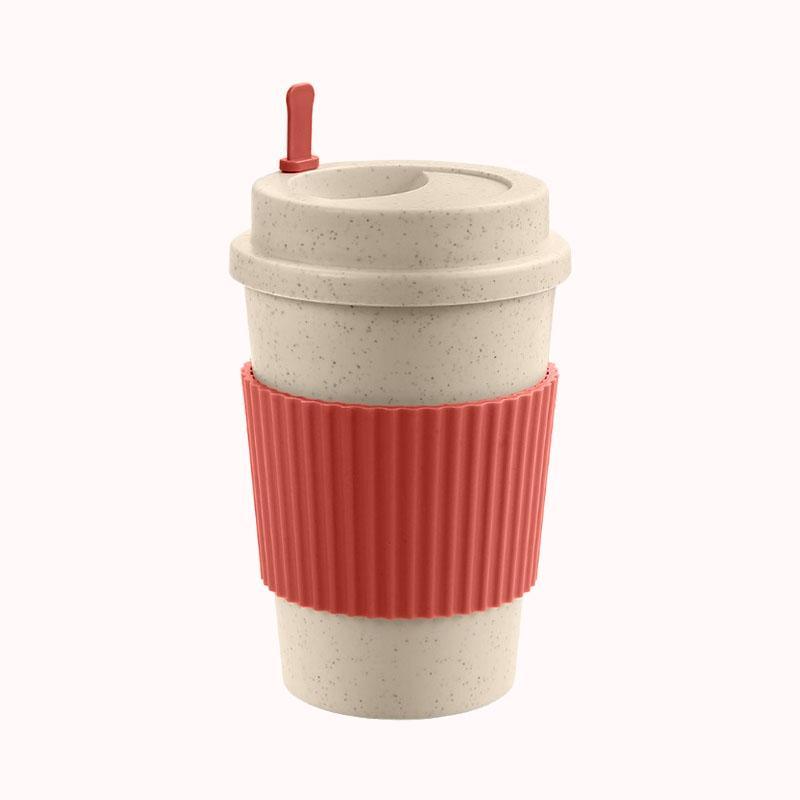 כוס קפה חיטה ידידותית לסביבה 450 מל-ורוד 1