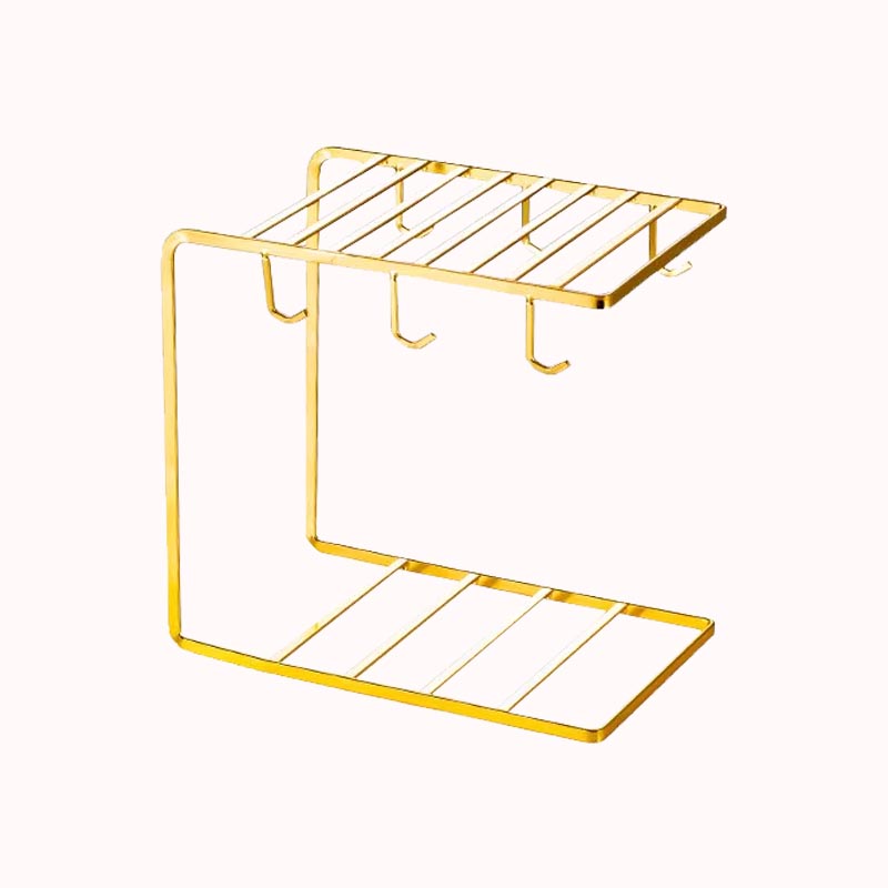 מעמד מתכת מוזהב לתליית כוסות 1