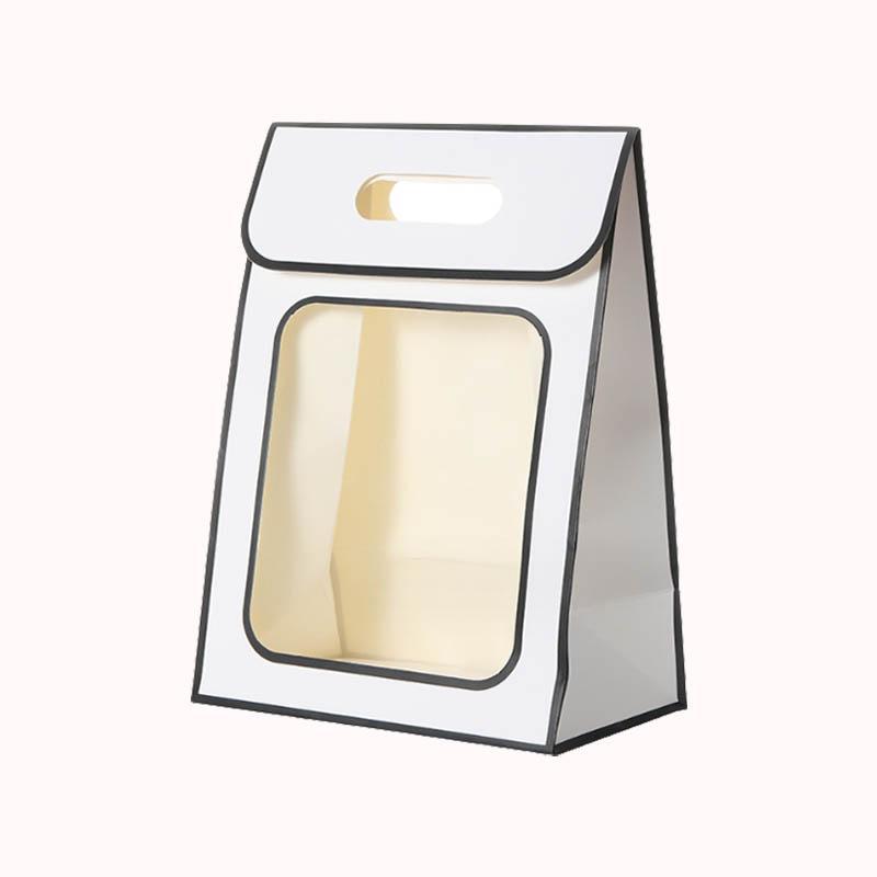 שקית קרטון קשיחה עם חלון &ndash; 25 יח לבן 35/15/25 1