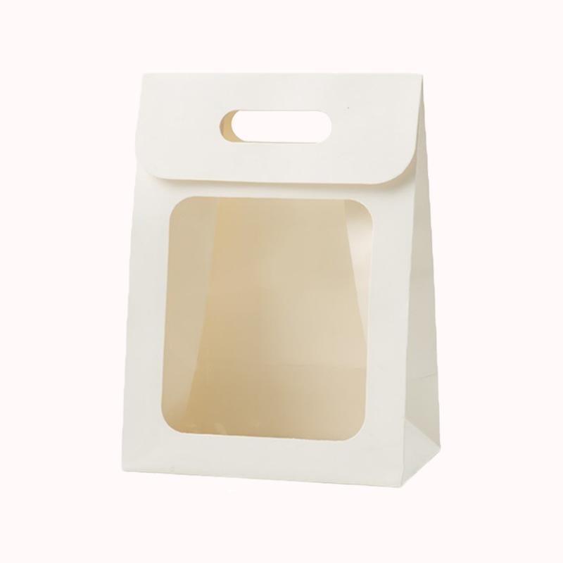 שקית קרטון קשיחה עם חלון &ndash; 25 יח לבן טהור 35/15/25 1