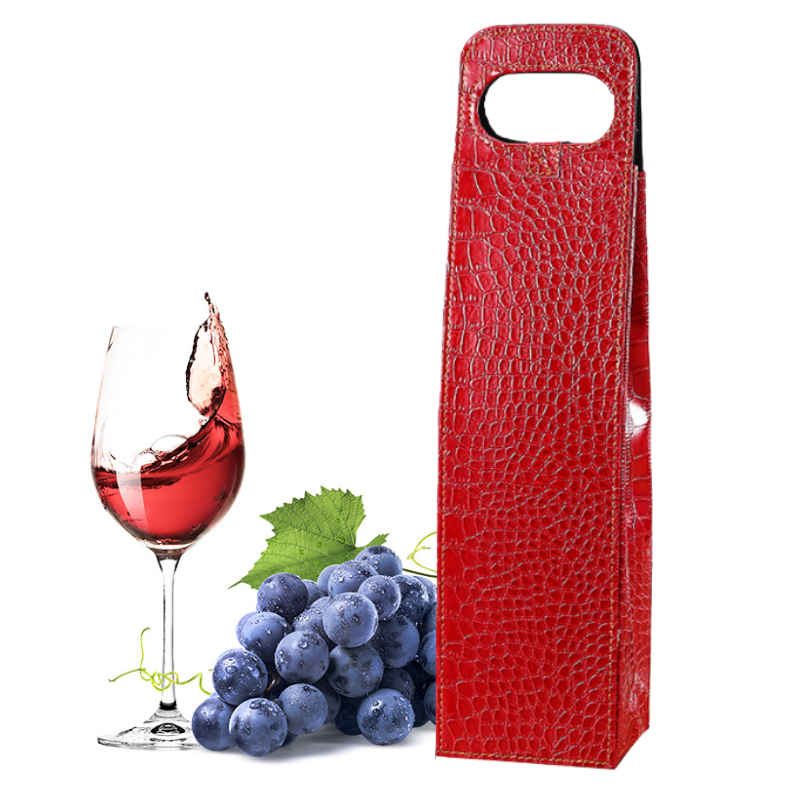 אריזת יין יוקרתית דמוי עור נחש אדום &ndash; 5 יח' 1