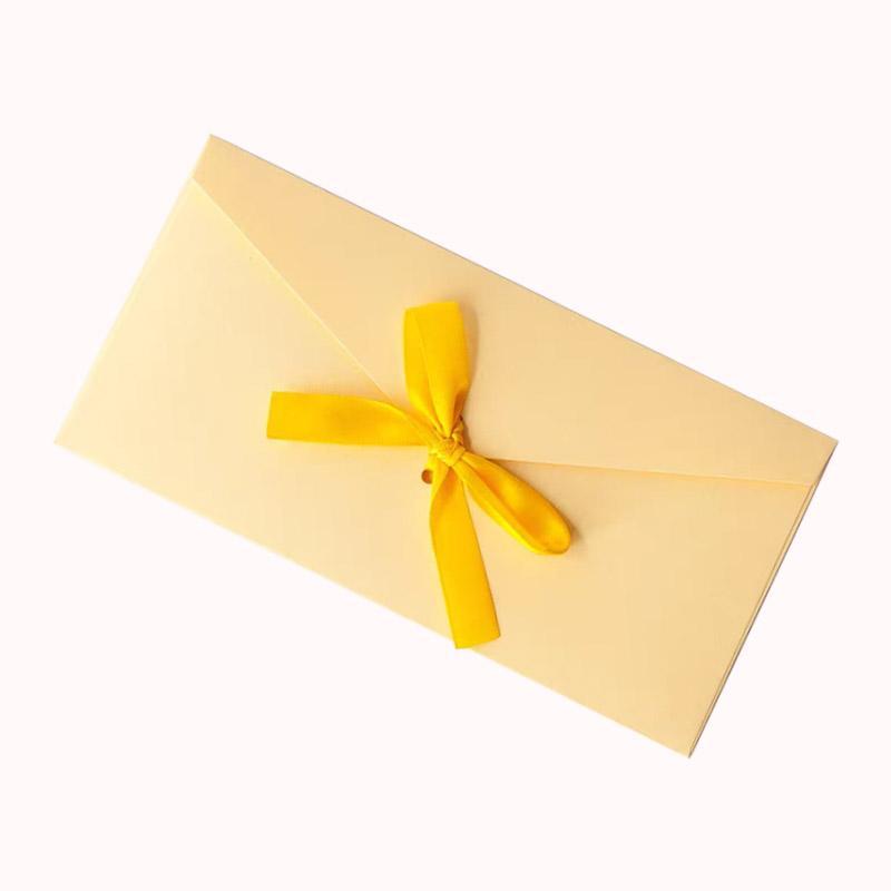 מעטפות מהודרות עם פפיון סאטן שמנת - 10 יח 1