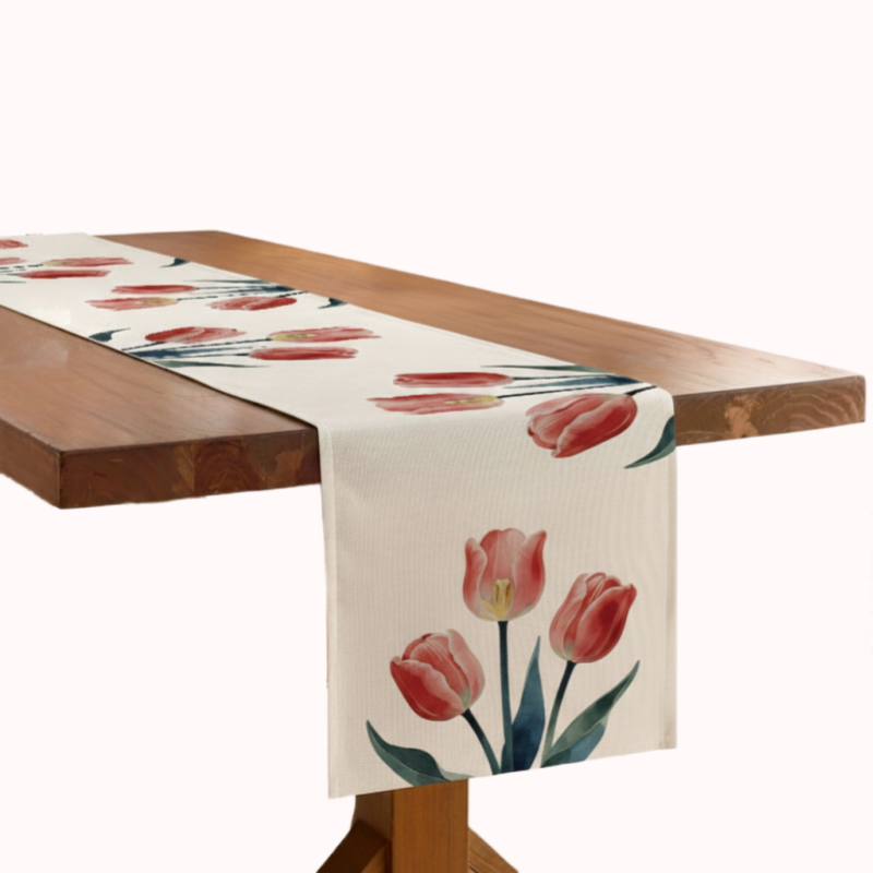 ראנר לשולחן עמיד בחום בדגם צבעוני אדום-230ס"מ 1