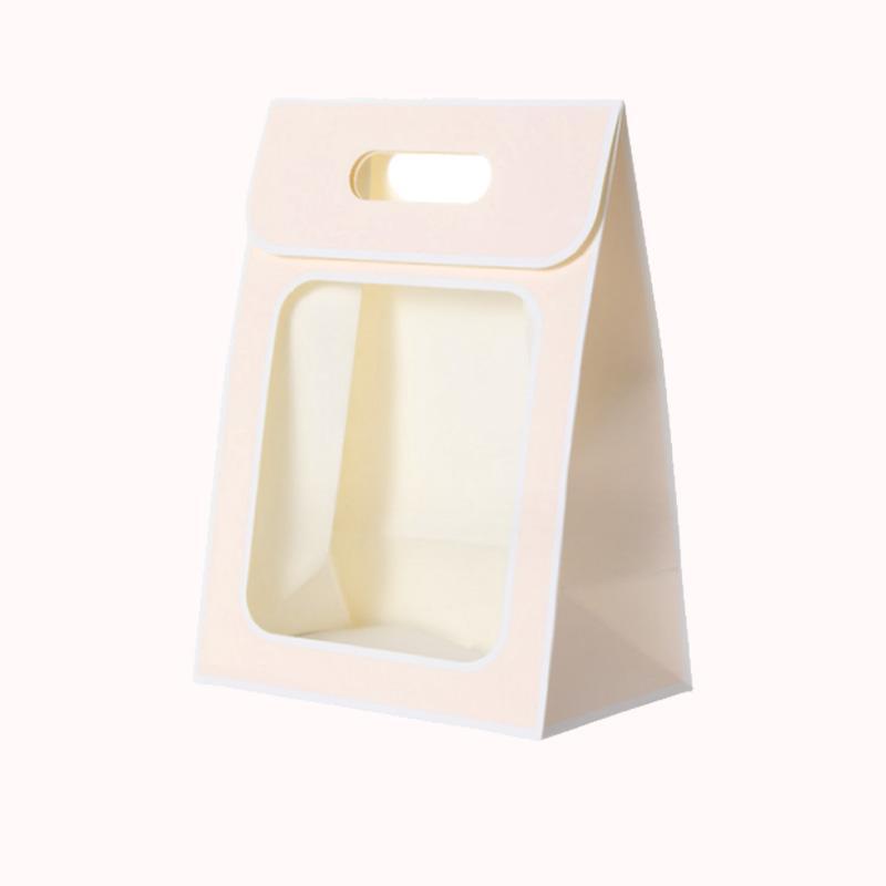 שקית קרטון קשיחה עם חלון &ndash; 25 יח ורוד 30/13/21.5 1