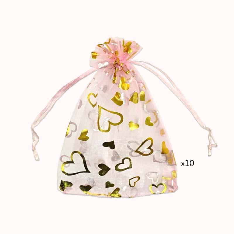 שקיות אורגנזה 10 י"ח13/18 ורוד 1