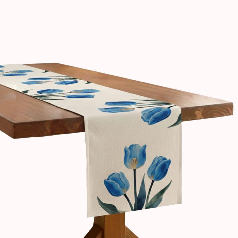 ראנר לשולחן עמיד בחום בדגם צבעוני כחול-230ס"מ 1