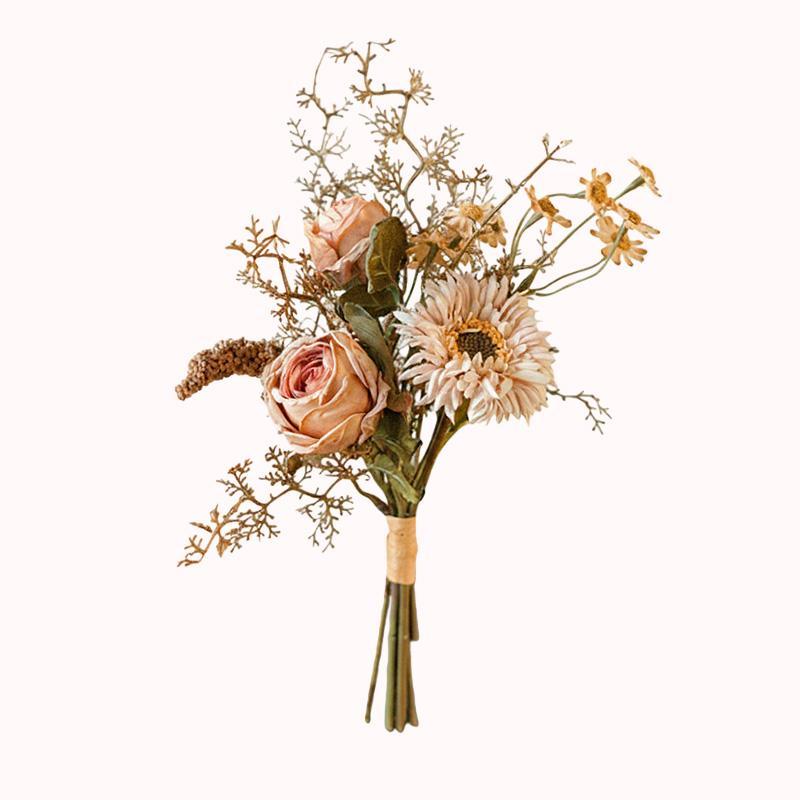 פרחים דקורטיביים במראה טבעי -ורד סתיו וגרברה 1