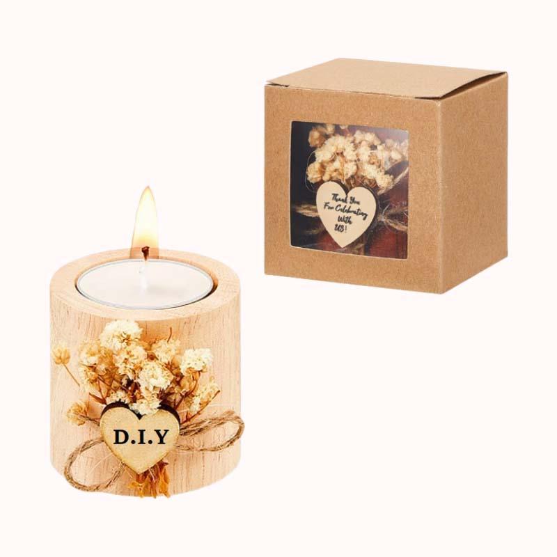 פמוט עץ בצורת למתנת חתונה 1