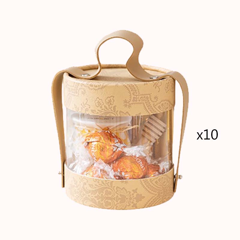 קופסת מתנה עגולה שקופה &ndash; מוקה 12/10 1