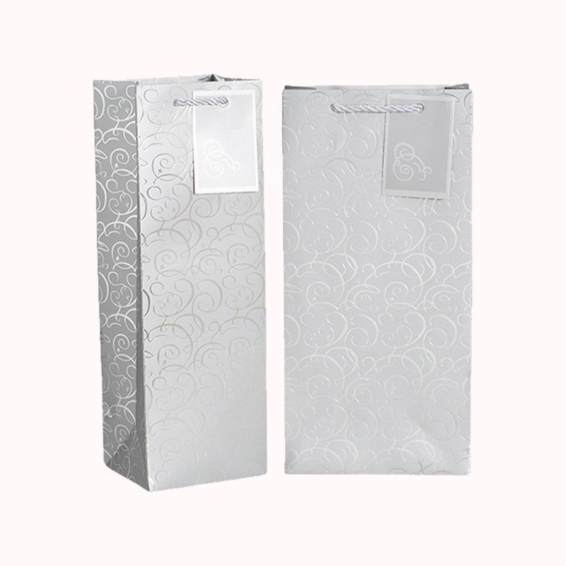 שקיות קרטון מודפס בצבע כסף עם עיטורים 12/10/36 - 10 יח 1