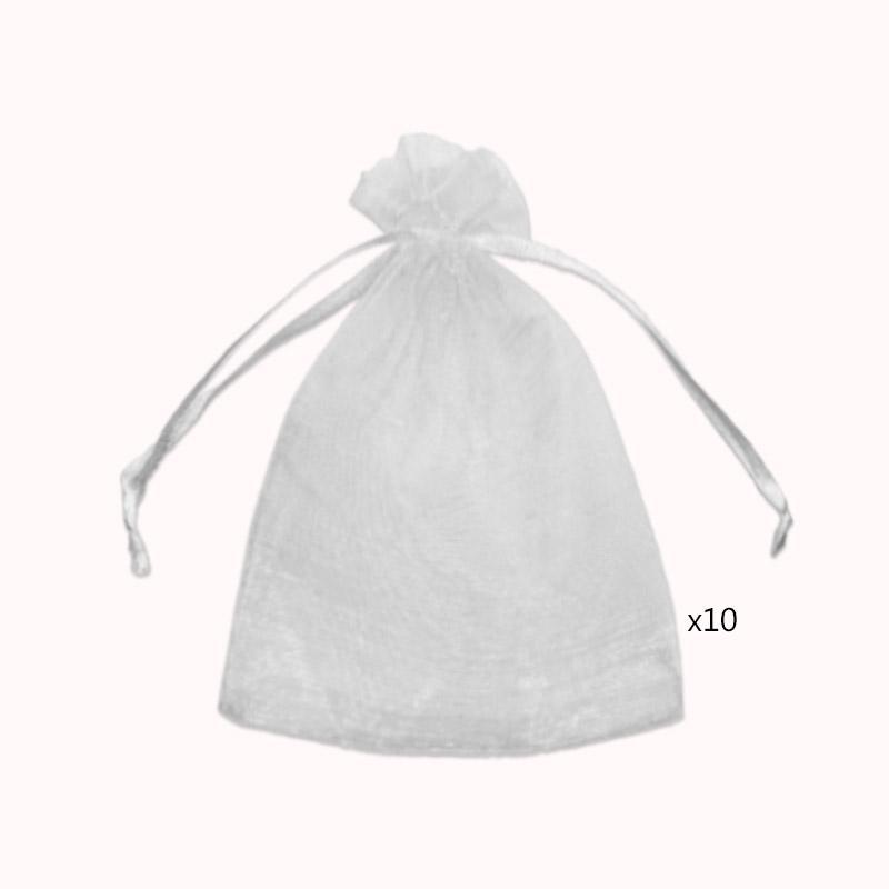 מידות לך שקיות אורגנזה 10 י"ח 18/13 צבע לבן 1