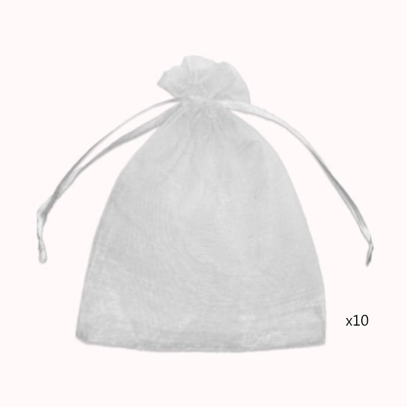 שקיות אורגנזה 10 י"ח 17/23 צבע לבן 1