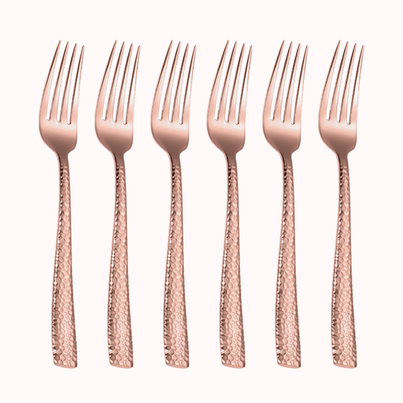 מזלג נירוסטה רוז גולד מהודרת סט 6 יח 1