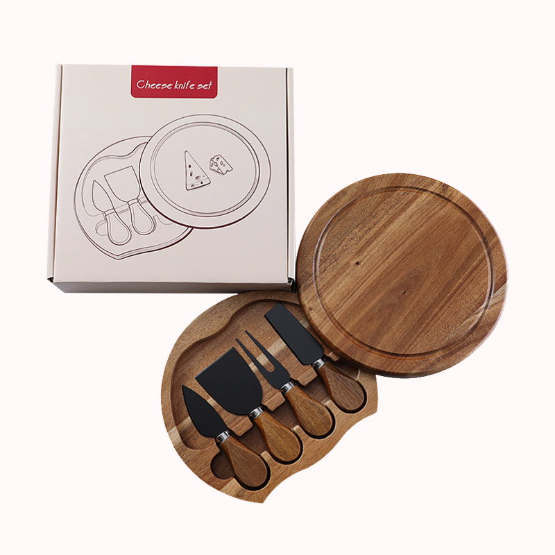 מגש גבינות כולל 4 סכינים - שחור 1