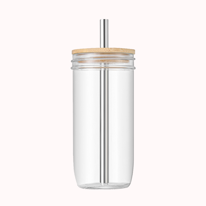 כוס זכוכית עם מכסה עץ 1