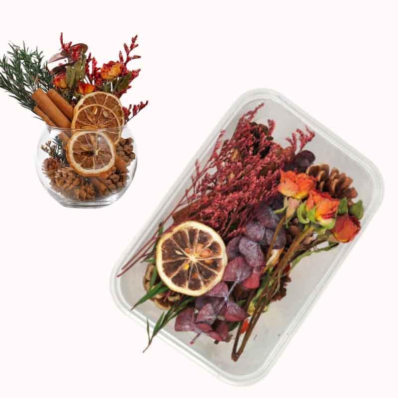 ערכת DIY לימוניום אדום - הורטנסיה ורודה ופרחים מיובשים 1