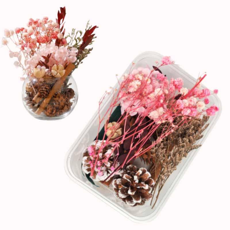 ערכת DIY למפיץ ריח - הורטנסיה ורודה ופרחים מיובשים 1