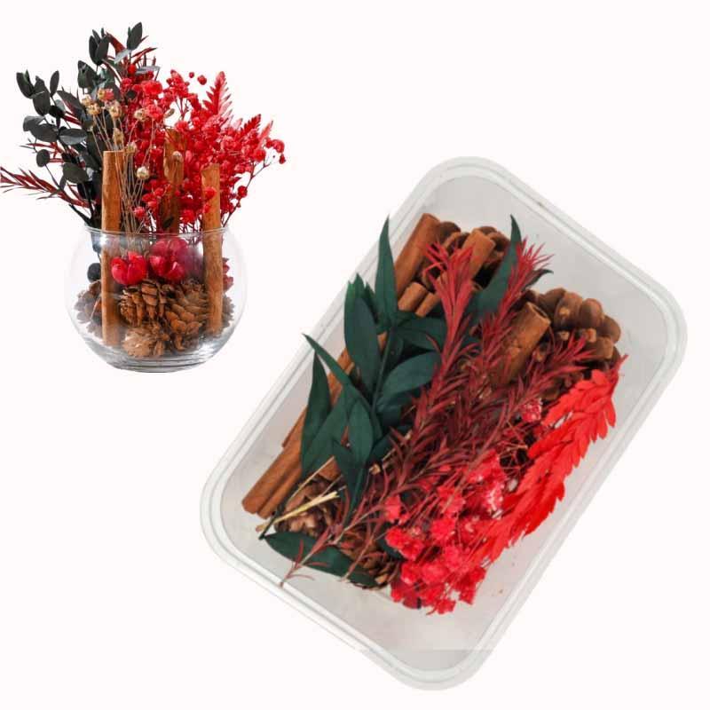 ערכת DIY של גיבסנית אדומה ופרחים מיובשים למפיץ ריח 1