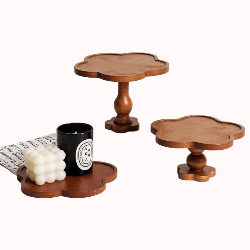 מגשי הגשה מעץ בצורת פרח - סט 3 חלקים 1