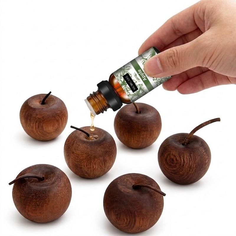 סט 6 מפיצי ריח מעץ בצורת תפוח לשמנים אתריים 1