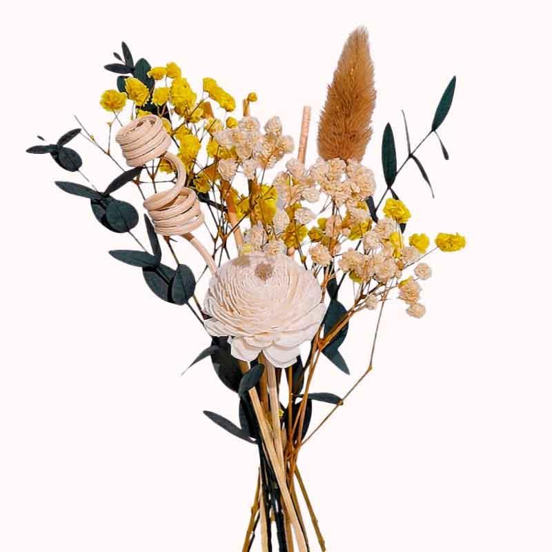 זר פרחי פאוני סולָה עם מרווה מיובשת למפיץ ריח 1