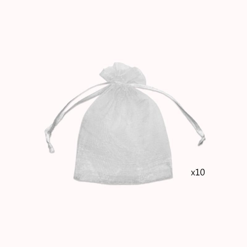 שקיות אורגנזה 10 י"ח 12/9 צבע לבן 1