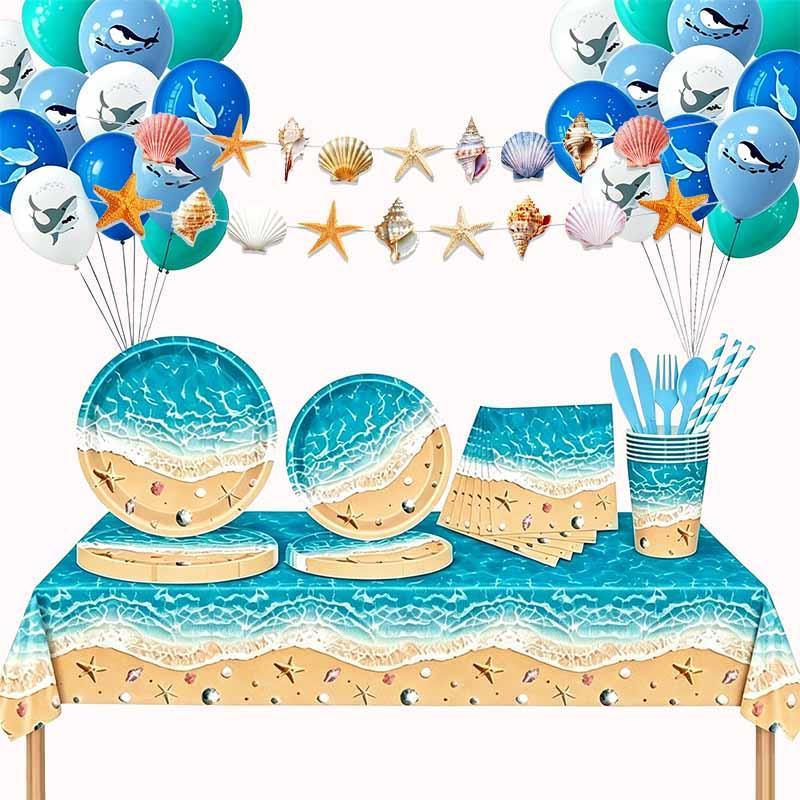 ערכת אביזרים וקישוטים למסיבה עם נוף לים, 178 חלקים - מתאים ל-20 אורחים 1