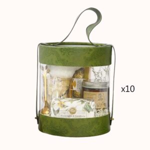 קופסת מתנה עגולה שקופה – ירוק 10 יחידות 1