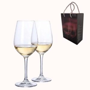 מארז זוג כוסות יין קריסטל ליין לבן ריזלינג בקופסת מתנה 1